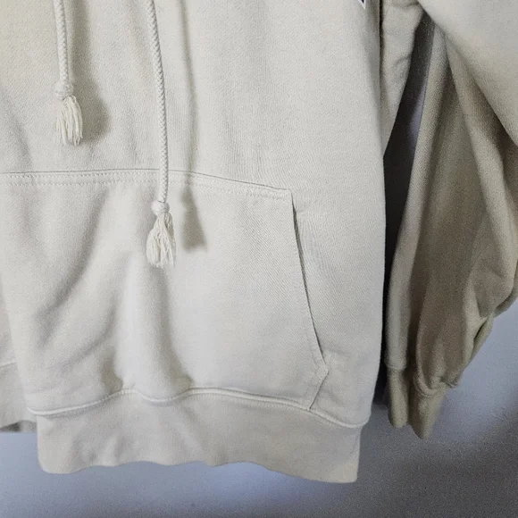 John Galt Women's One Size Cream Hoodie with New York Print Logo Sweatshirt Top - Picture 3 of 7